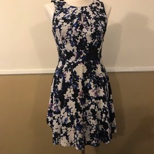 Express | Silken floral dress black, white, purple
